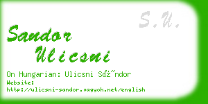 sandor ulicsni business card